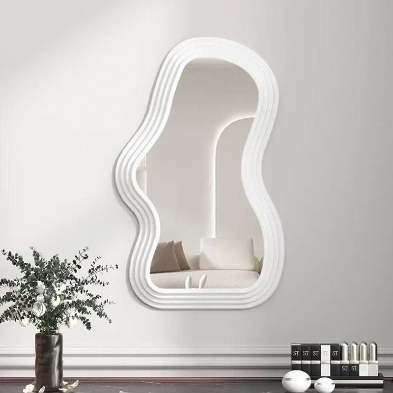 Irregular wall mirror for bedroom bathroom kawaii makeup house decoration living room home decor wholesale 1pc