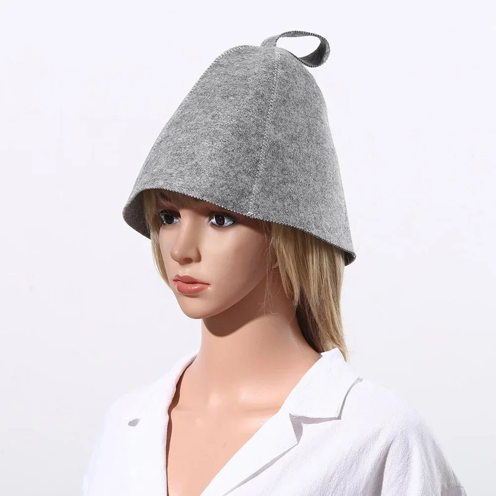 New Sauna Hat Anti Heat Caps Shower Caps Sauna Hat For Bath House Head Protection Russian Style Sauna Vaporarium Accessories