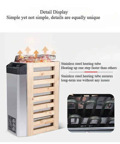 220V Stainless Steel Sauna Heater  Home Use Heating Furnace Room Dry Equipment