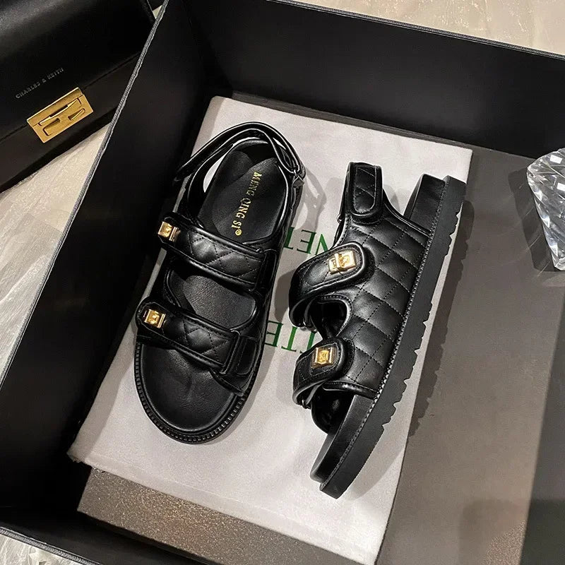 High Quality Platform Sandals Women Wide Strap Platform Open Toe Sandals for Women Female Flat Sandal Summer Ladies Shoes