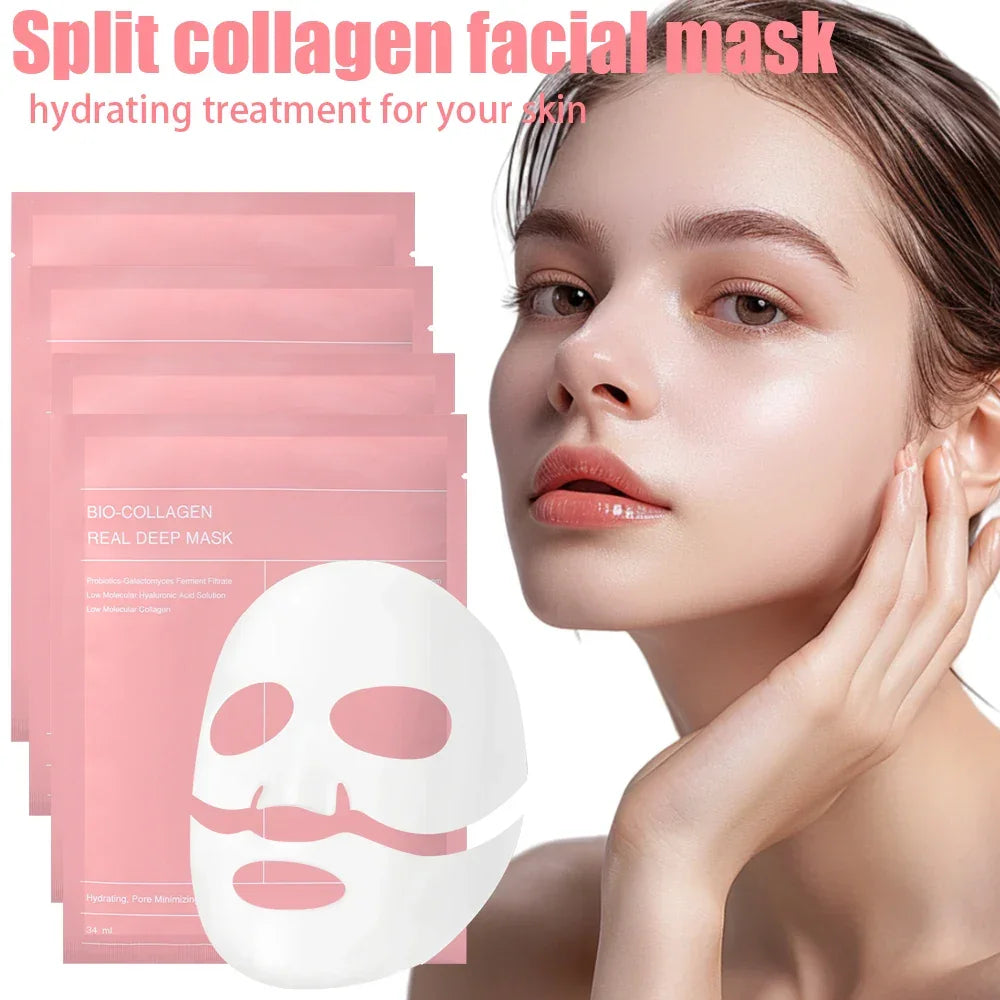 Absorbable Bio Collagen Face Mask Shrink Pores Deep Hydrating Overnight Mask Moisturizing Refreshing Brightening Face Skin Care