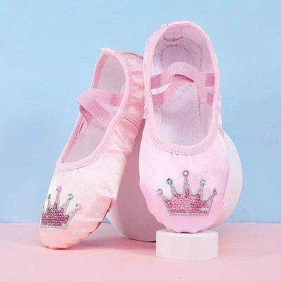 Children's Dance Shoe Soft Sole Practicing Cat Claw Satin Embroidery Ballet Body Yoga Girl Indoor Gymnastics Shoes