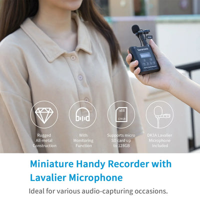 Saramonic SR-R1 Miniature Handy Recorder with Lavalier Microphone for Wedding Videography Interview, Filming and Recording