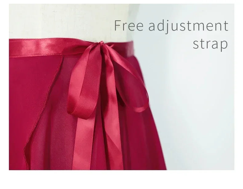 Chiffon Ballet Tutu Dance Skirt Dance Skate Wrap Scarf Gymnastics Ballerina Lyrical Long Ballet Skirt Ballet Dance Dress Women