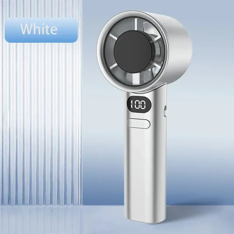 Portable Hand Fan , 120 Wind Speeds, Mini Bladeless Handheld Fan, USB Rechargeable Personal Highspeed Fans, Electric Eyelash Fan