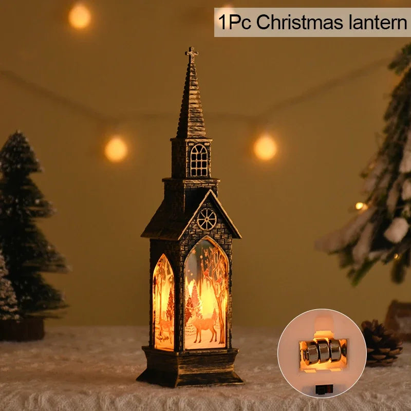 Christmas LED Night Light Santa Claus Snowman Lantern Lamp Table Ornament Christmas Decoration for Home Xmas Navidad Gifts