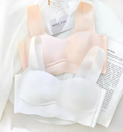 Women Large Size Lace Silk Wireless Bra