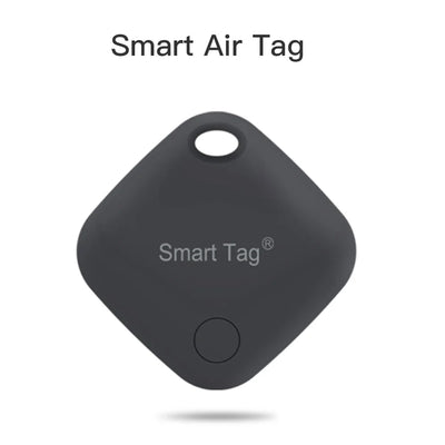 Black square Smart iTag tracker with keychain loop for Find My app
