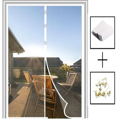 Magnetic Screen Door Curtain Anti Mosquito Insect Fly Bug Polyester Soft Door Curtain Easy Installation Auto-Close Door Mesh