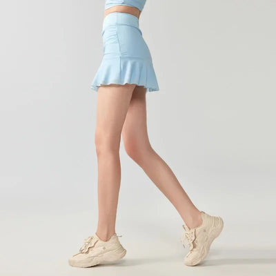 A-line Short Skirt for Women, Anti Glare Casual Sports Skirt, Seamless High Waisted Running and Fitness Tennis Skirt