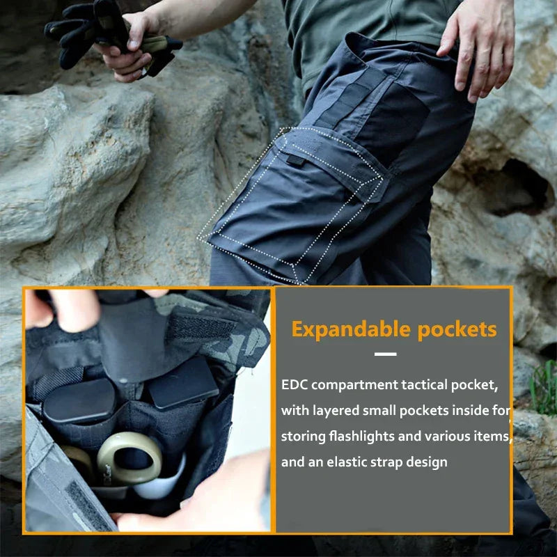Tactical Cargo Pants Mens Multi Pocket Casual Trousers Waterproof Outdoor Cargo Pants Male Outwear Wear-resisting Trousers