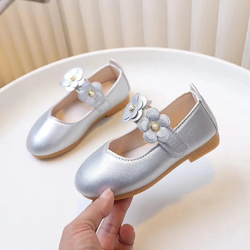 Spring Autumn Little Girls Ballet Shoes Sweet Chic Kids Fashion Princess Leather Shoes Causal Versatile Children's Flats Soft