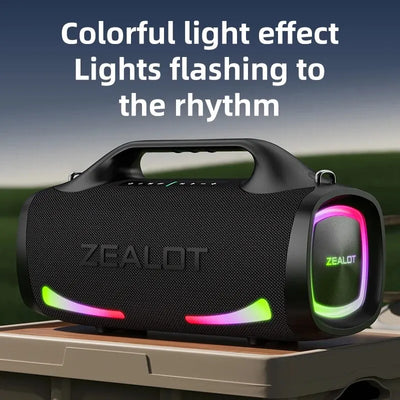 ZEALOT-S79 Speaker Party Portable Speaker with Bluetooth 5.2, Portable Handle, 24-Hour Playtime, for Party, Camping