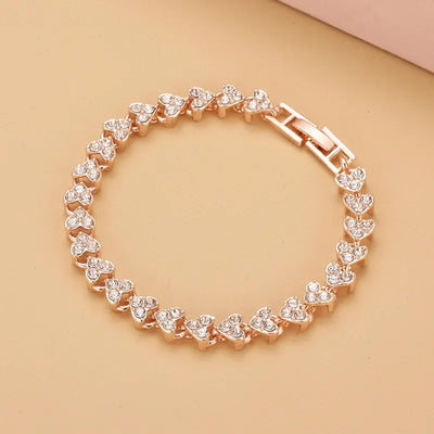 Charm Heart Crystal Bracelet for Women 2023 New Trendy Gold Color Zircon Chain Bangle Luxury Wedding Bridal Jewelry Accessories