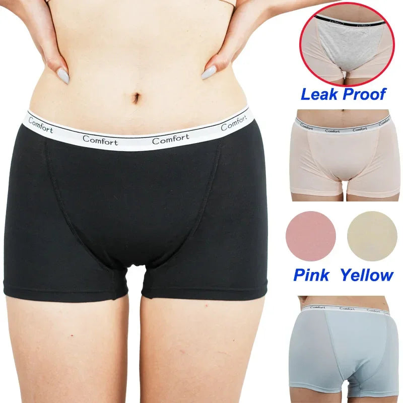 Cotton Menstrual Panties Women Leak Proof Boxer Short Underwear Female Menstruation Period Boyshort Underpants Woman Panty Panti