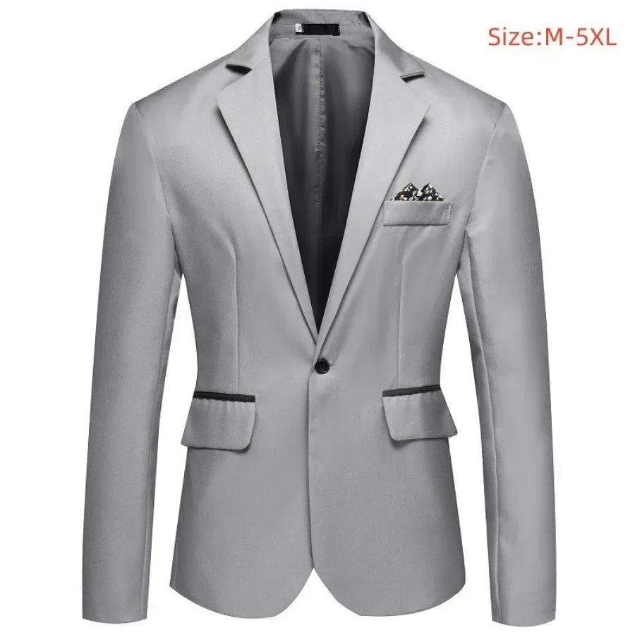 2025 Men's Formal Office Blazer Jacket Suits Solid Fashion Wedding Dress Suit Jacket Coat Male Oversized Casual Blazer Hombre - Elanique