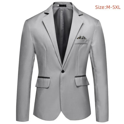 2025 Men's Formal Office Blazer Jacket Suits Solid Fashion Wedding Dress Suit Jacket Coat Male Oversized Casual Blazer Hombre - Elanique