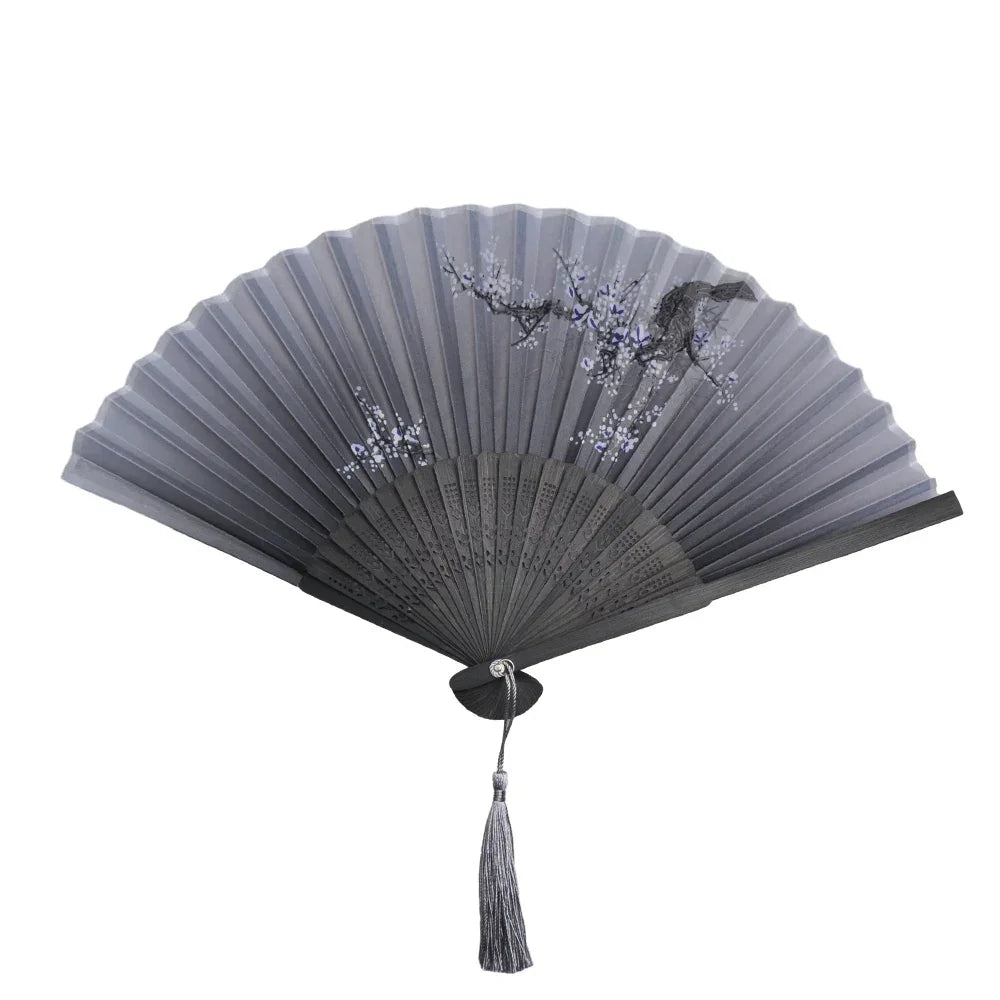 Folding Hand Fan Weddings Traditional Chinese Japanese Korean Art Craft Gift Bamboo Room Dance Props Wood Fans Home Decorations