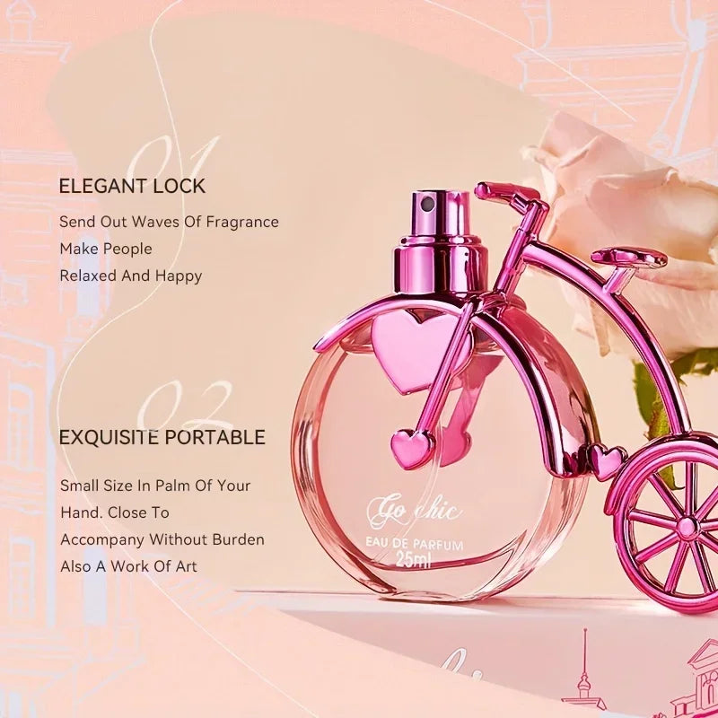 25ML Bike Styling Women's Perfume Pink Fragrant Fresh Oriental Floral Perfume with Gift Box Packaging  Holiday Gift