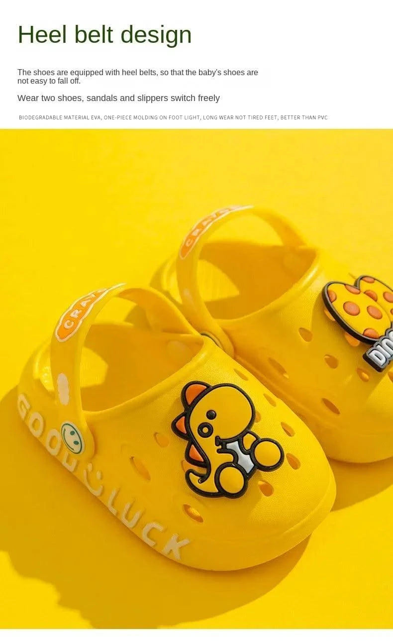 Child Kawaii Blue Cartoon Clogs Shoes Summer Kids Lovely Dinosaur Outdoor Cute Boys Sandal Light Breathable Casual Garden Shoes