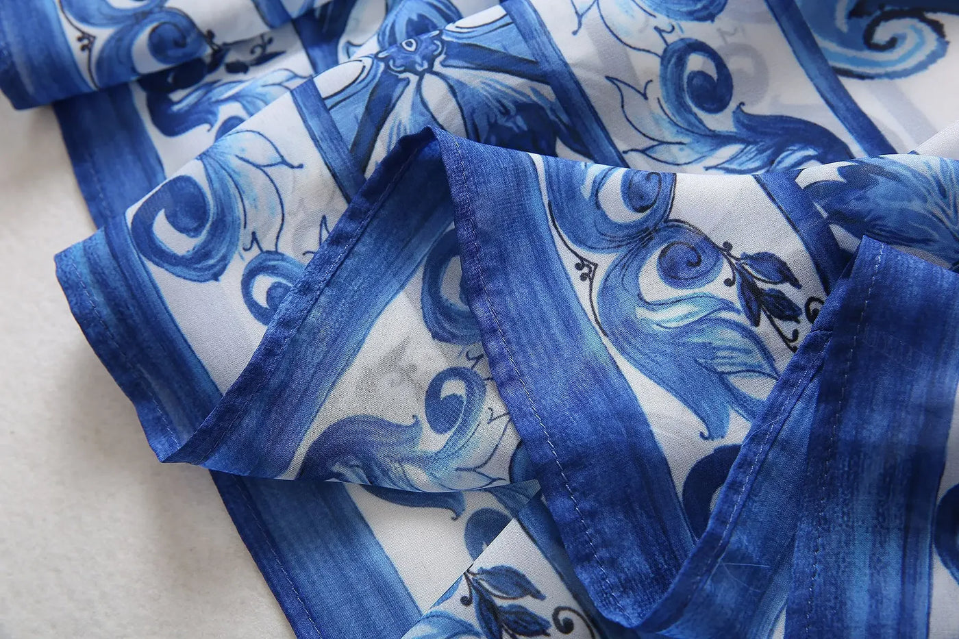 2025 Runway Designer Inspired Women's Silk Maxi Dress | Blue Floral Printed Wrap Dress | Summer Elegant Evening Gown