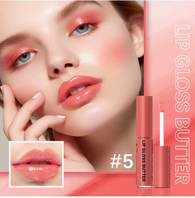 8ml Butter Non-stick Cup Gloss Lip Gloss Moisturizing Mirror Lip Gloss Lasting Color Lip glaze Dye Lip Liquid Makeup For Women