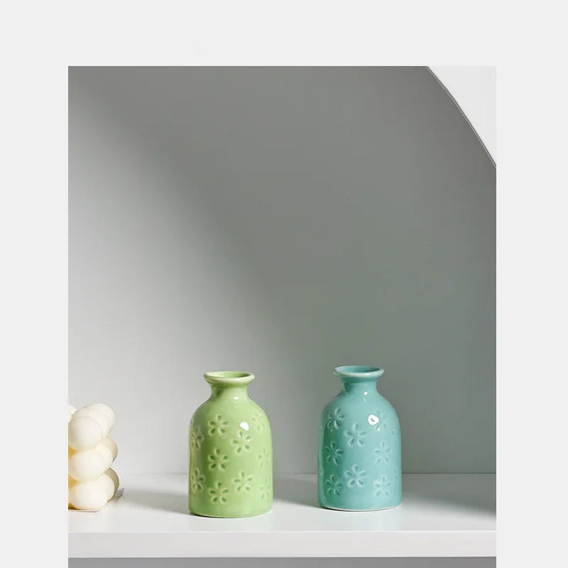 Ceramic Small Vase, Ins Style, Modern High Appearance Level, Dried Flower Arrangement Vase, Home Decoration Piece Vases