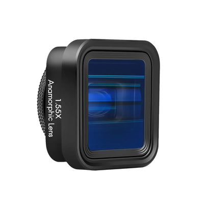 Mobile Phone Anamorphic Movie Lens 1.55X Deformation Filmmaking Lens Phone Moive Lens with Universal Lens Clips Carry Bag Replac