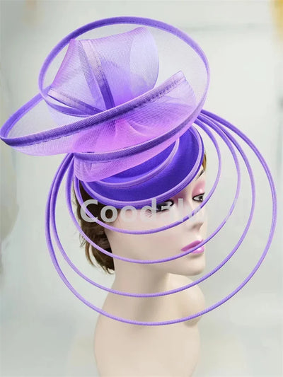Royal Ascot Luxury Fascinator Hat Women Wedding Headpiece Mesh Hat Formal Event Pillbox Fascinator Hats Ladies Mariage Millinery