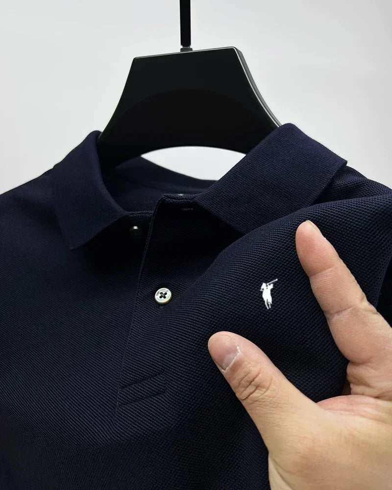 High end designer Brand Men's Polo Shirt 2025 Summer New Exquisite Horse Print Short Sleeve T-shirt Fashion Luxury Menswear Top