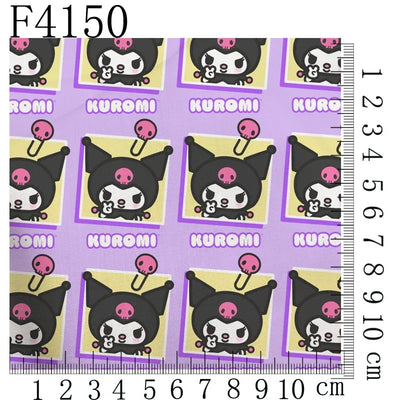 Cartoon Kuromi printed polyester cotton Fabric Clothes Patchwork Quilting DIY pet cloth bag fabric F4158