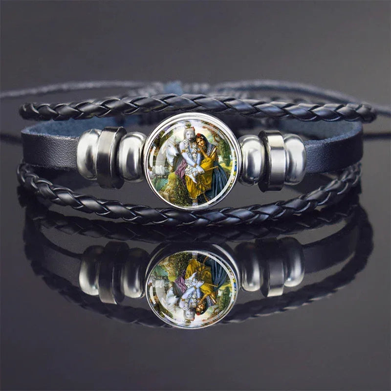Hinduism God Bracelets Ganesha Vishnu Shiva Amulet Bracelet for Men Women Goddess of Kashmi Wealth Bangle India Buddhism Jewelry