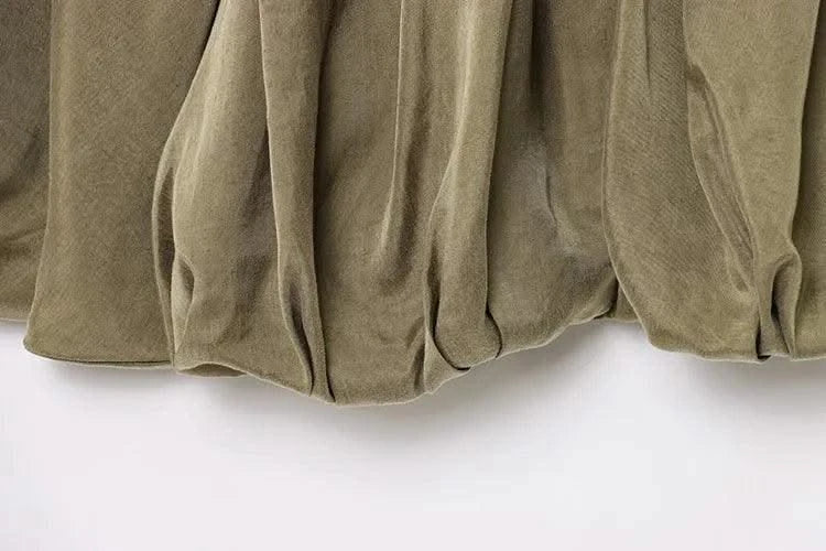 HipSeam Satin Bomber Jacket Women Casual Pleated Zipper Jackets