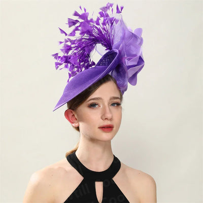 Royal Ascot Big Fascinator Derby Hat Women Kentucky Derby Headpiece Flower Wedding Fascinators Hats Hair Clip Ladies Chapeau