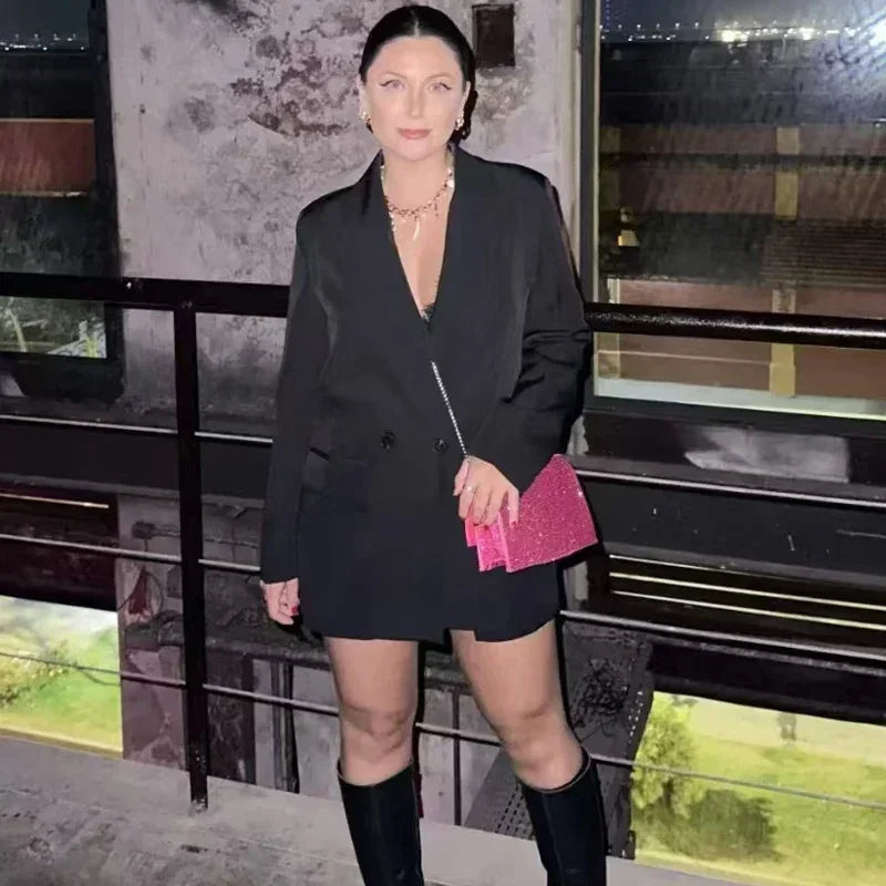 MUJER 2025 Women's Blazers New Office Casual Blazer Woman Straight Outerwears Fashion Women's Tailoring Blazers for Women Coats