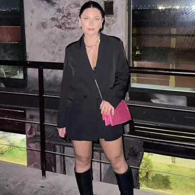 MUJER 2025 Women's Blazers New Office Casual Blazer Woman Straight Outerwears Fashion Women's Tailoring Blazers for Women Coats