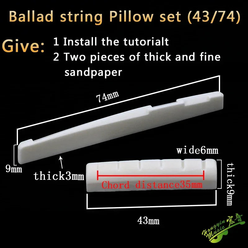 Acoustic guitar  and 4 5 6 7 12String Bass guitar nut slotted, upper and lower nuts slotted in various sizes Made of Bovine bone