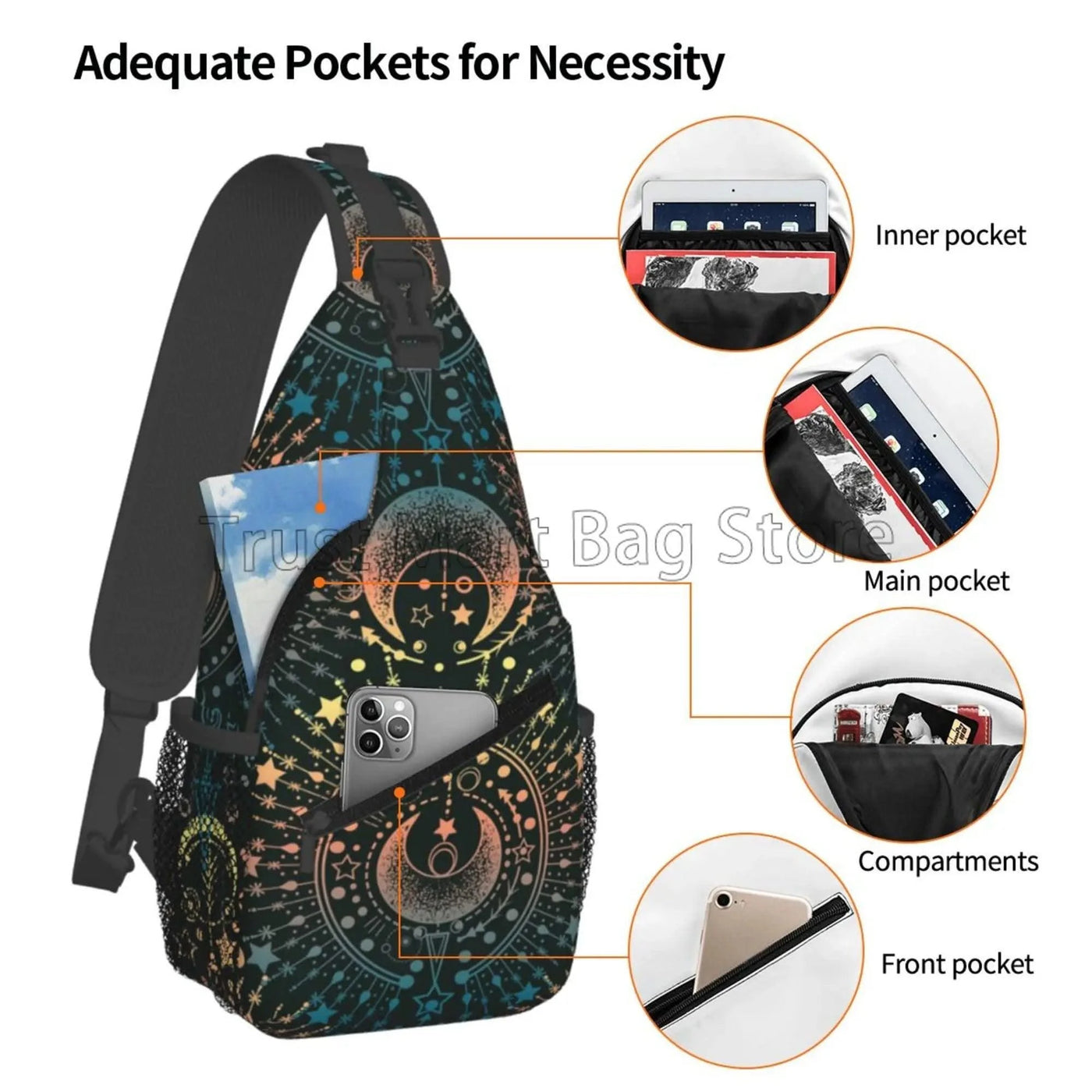 Star Sling Bag Travel Sling Backpack Women