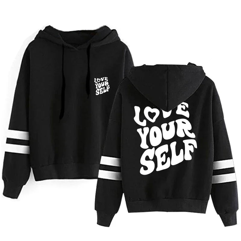 Hooded Sweatshirts Print Versatile Pullovers Daily Jogging Casual Sports Hoodies Women