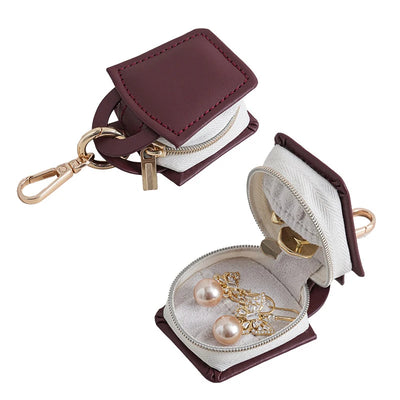 Portable Round Jewelry Box Travel Jewelry Storage Accessories Organizer For Teens Bridesmaid Gift Birthday Gift