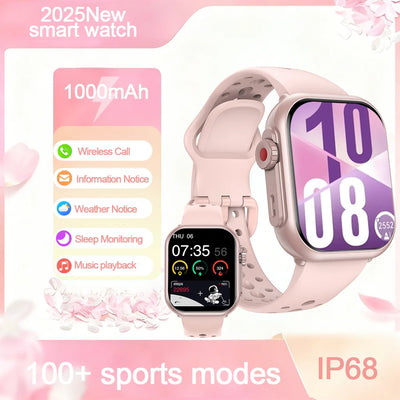 Smart Watch for Men And Women with 1.85" HD Screen 110+ Sport Modes IP68 Waterproof 100-Day Standby Heart Rate & Sleep Monitor