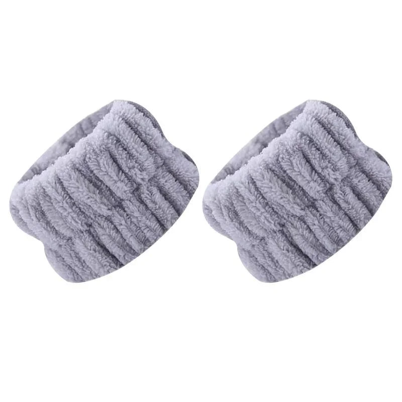 2pcs Face Washing Wristbands Spa Wash Band Microfiber Wrist Towels Wash Strap for Washing Face Makeup Skin Care Yoga Sport