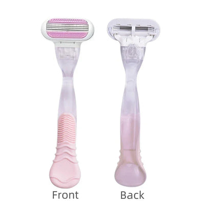 Women's Safety Razor - 1 Handle + 8 Replaceable 3-Layer Stainless Steel Blades