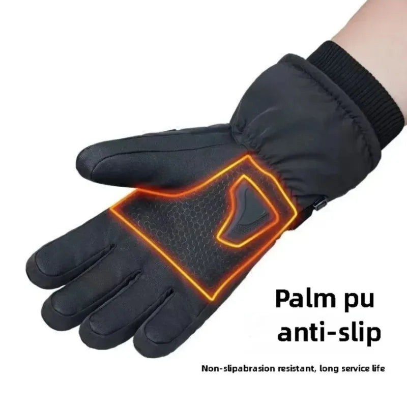 Heated Motorcycle Gloves Cycling Winter Glove Man Bicycle Supplies Thick Protective Gloves Electric Gloves With Heating Function