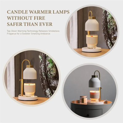 Candle Warmer Lamp, 2 Bulbs,Timer and Dimmer,Compatible with Large Yankee Candle Jars,3 Wick Candles,Height Adjustable Electric