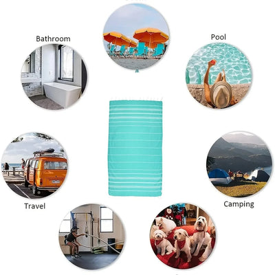 100X180cm Turkish Beach Towel Oversized Sand Free Tassel Quick Dry Swim Extra Large Light Travel for Adults Gifts Accessories ﻿