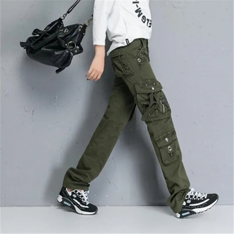 Women Cargo Pants Camouflage Overalls