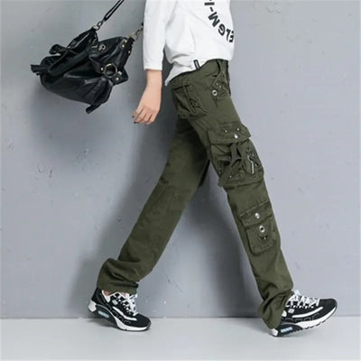 Women Cargo Pants Camouflage Overalls