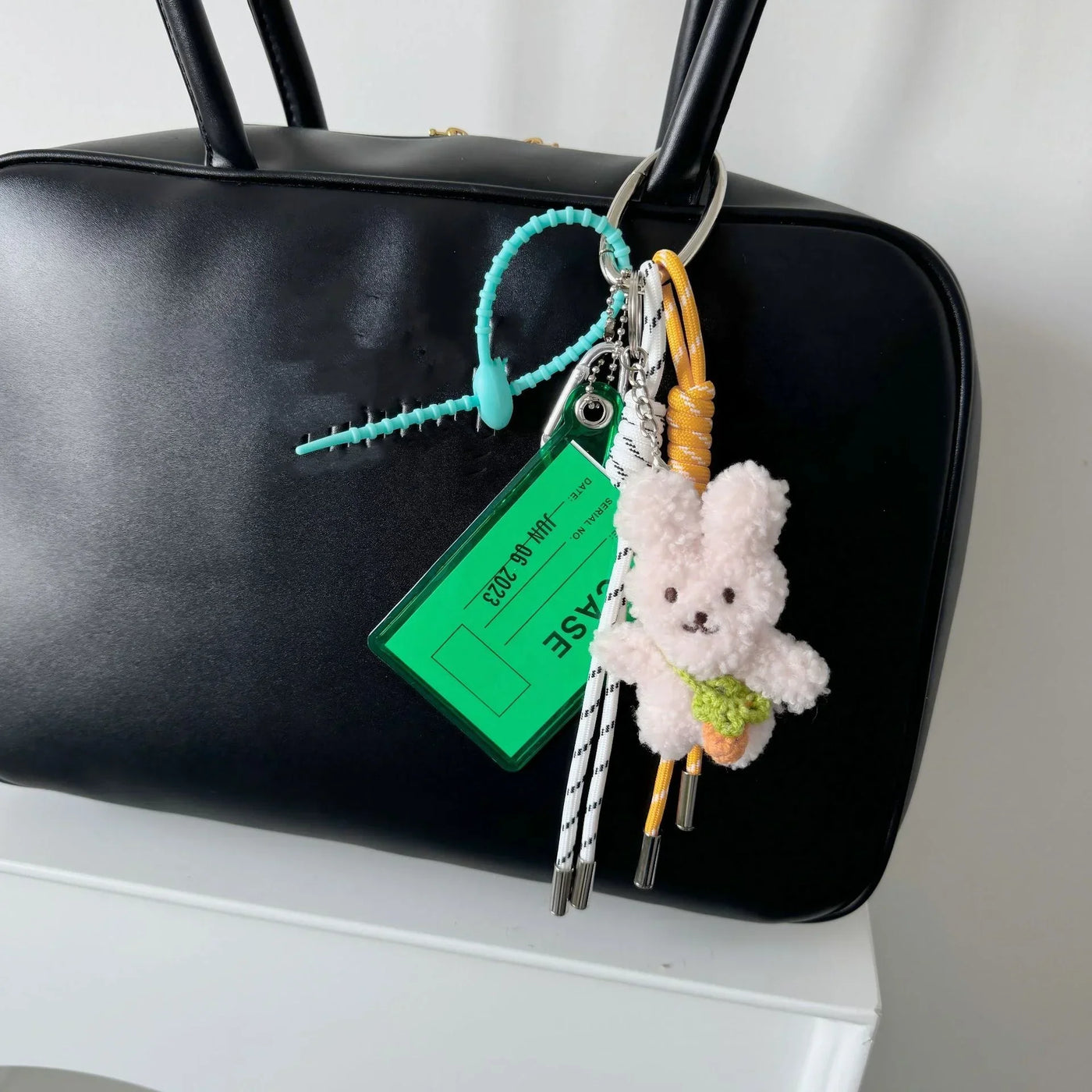 Ins Cute Plush Doll Keychain Bear Rabbit Mobile Phone Pendant Bag Car Autumn/Winter Accessories For Girl Women Gifts Y2k