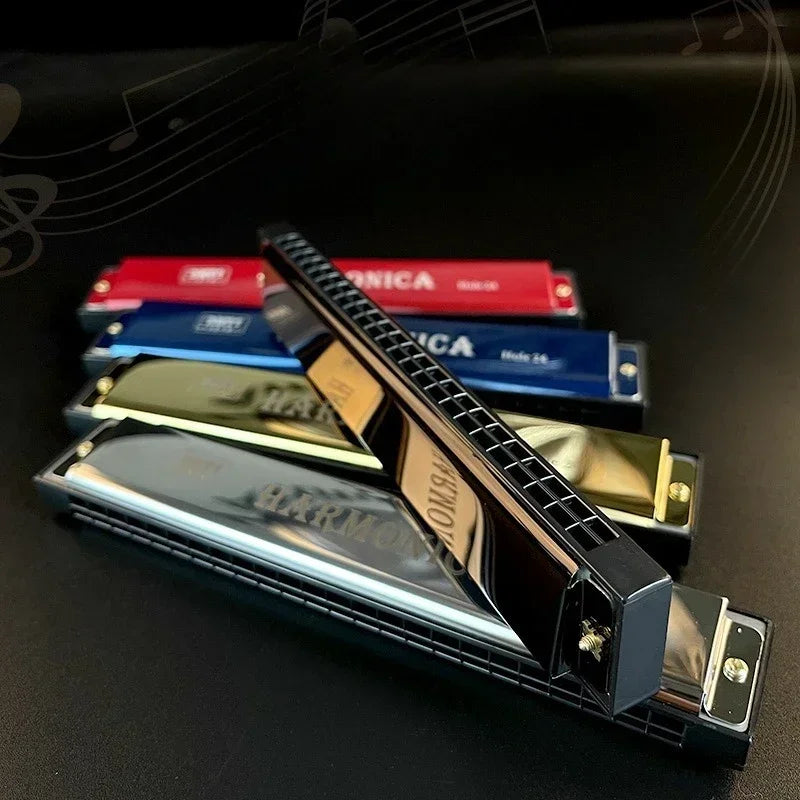 24 Hole Metal Harmonica Children's Early Education Instrument Self-learning Introductory Chromatic Color Double Row Harmonica